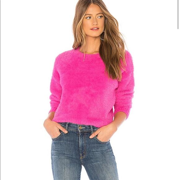 MCGUIRE Pallenberg Cloud Crewneck Fuzzy Sweater in Valley Girl Pink Barbiecore M - Picture 1 of 13